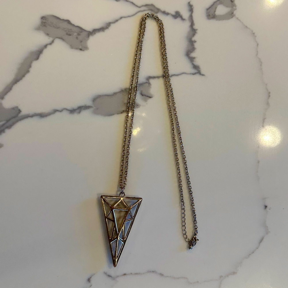 Geometric Gold Pendant Necklace